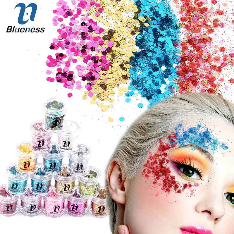

10g/Box Holographic Face Body Hair Makeup Masquerade Cosmetic Glitter Festival Beauty Nails Decorations Nail Sequins