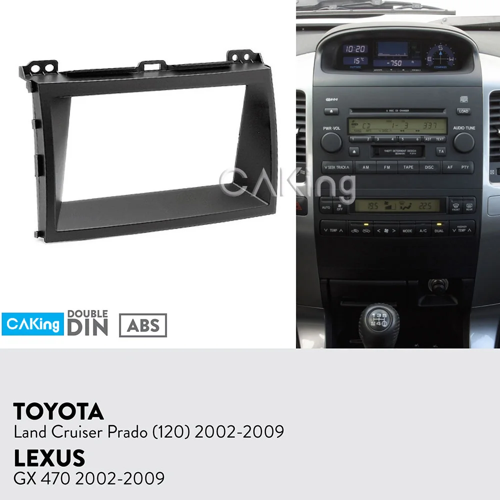 

Car Fascia Radio Panel for Toyota Land Cruiser Prado (120) ; Lexus GX-470 2002-2009 Dash Kit Facia Plate Adapter Console Bezel