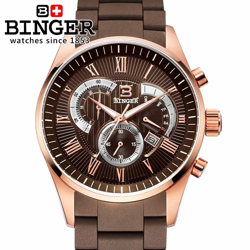 Free Shipping Wristwatches Men's Quartz Sport Utility Men Luxury Brand Automatic Chronograph Binger Military Watches Gift