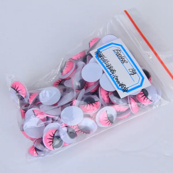 100± 15mm Coloured Eyelashes Jiggle Wiggly Google Googly Eyes Craft Scrapbooking