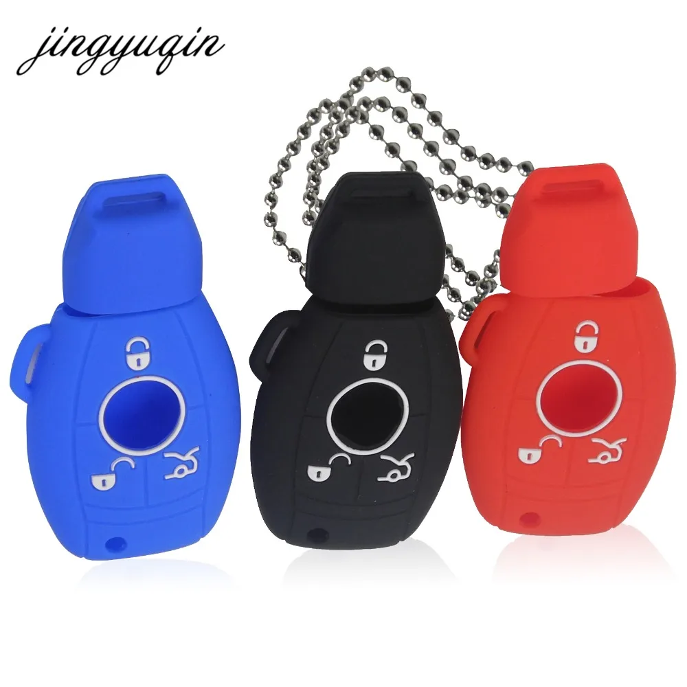 Silicone Car Key Cover Case for Mercedes Benz W203 W211 CLK C180 E200 AMG C E S Class Keyrings Holders Accessories key case key case cover car key shell remote control case cover