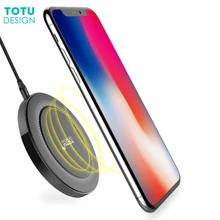 TOTU Qi Wireless charger pad for iphone 8 plus 8 X PC+Zinc alloy+LED Wireless charge pad for samsung S7 edge S7 Note 8 S8plus S8