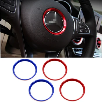 

3D steering wheel aluminium alloy Sticker case for Mercedes Benz A Class B Class C Class E Class GLK car styling