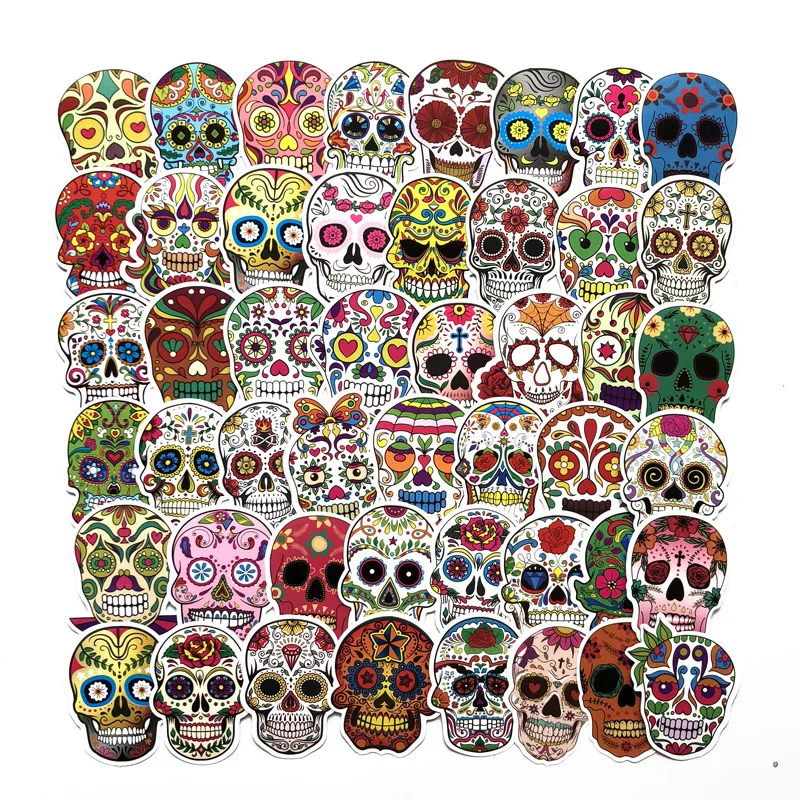 

60pcs fantasy horror skull series sticker PVC waterproof mobile phone notebook motorcycle suitcase guitar sticker toy sticker