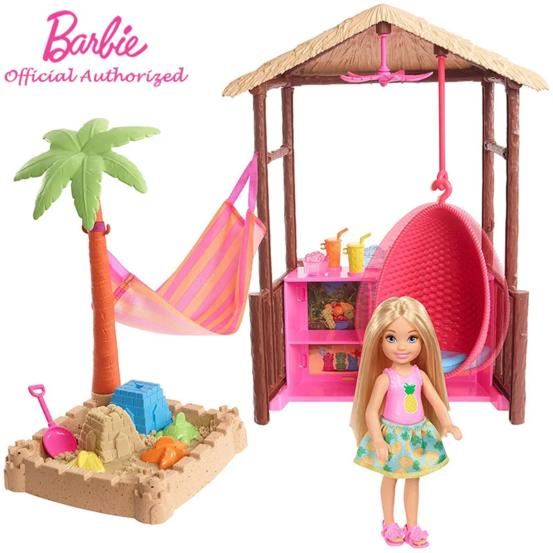 Барби авторизует Игрушки для девочек Барби клуб Челси кукла Спящая Барби кровать Мода для девочек Забавные игрушки для щенков на день рождения FXG83 - Цвет: FWV24