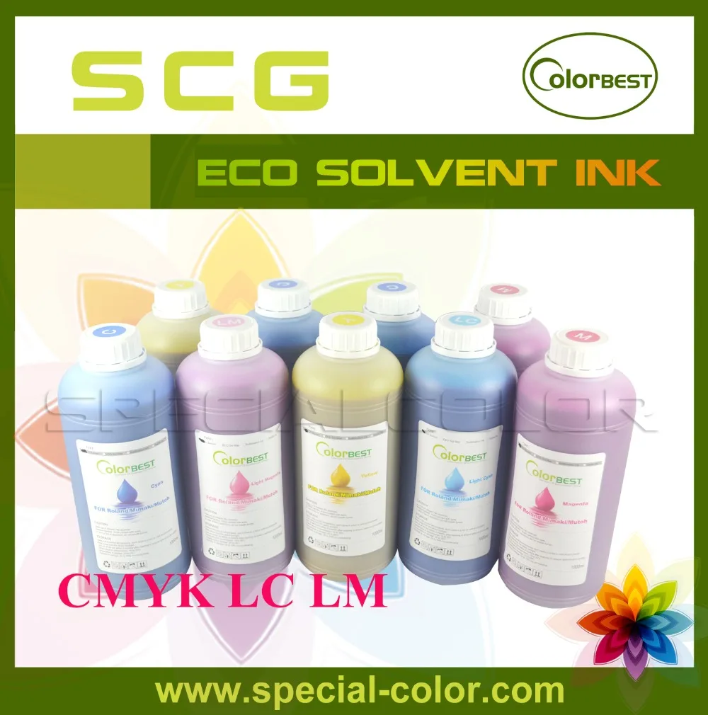 

Colorbest 6 Colors x 1000ml Roland DX4/DX5 Printer Bottle Ink Outdoor Advertising Eco Solvent Ink