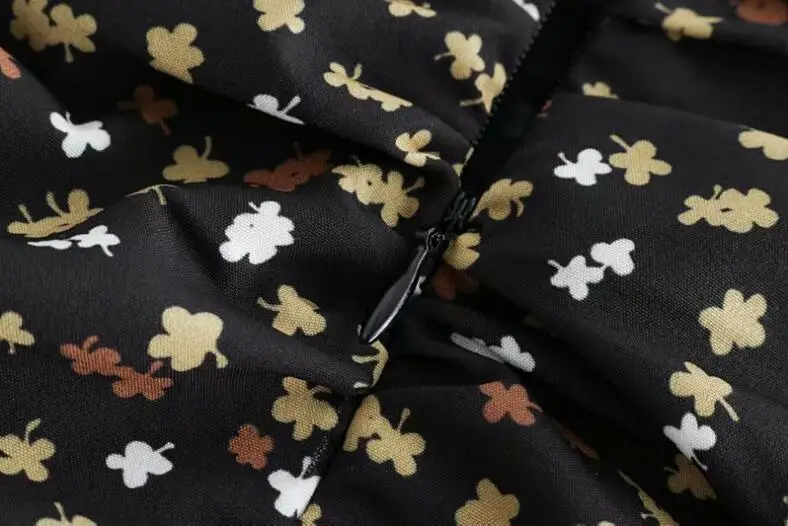 2019 Новая Винтажная французская четырехлистная мини-юбка с принтом клевера и высокой талией Женская Ретро сумка с рюшами и рюшами