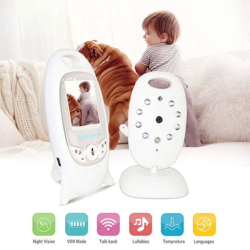Wireless Baby Monitor 2.0 Inch Audio Wireless Baby Phone Security Camera VB601 Temperature Monitoring 2 Way Talk Infrared Night Vision Baby Monitor