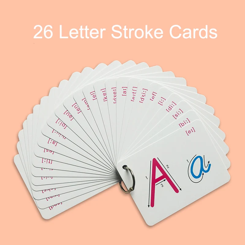 

Alphabet 26 Letter English Flash Card Handwriting Early Development Educational Toys For Children Kids Games With Buckle