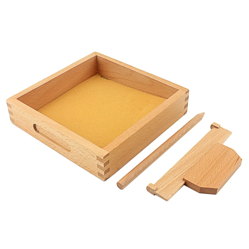  Baby Toy Montessori Language Toy Sand Tray Writing Abilty Yellow Sand Preschool Kindergarten Traini - 33005581097