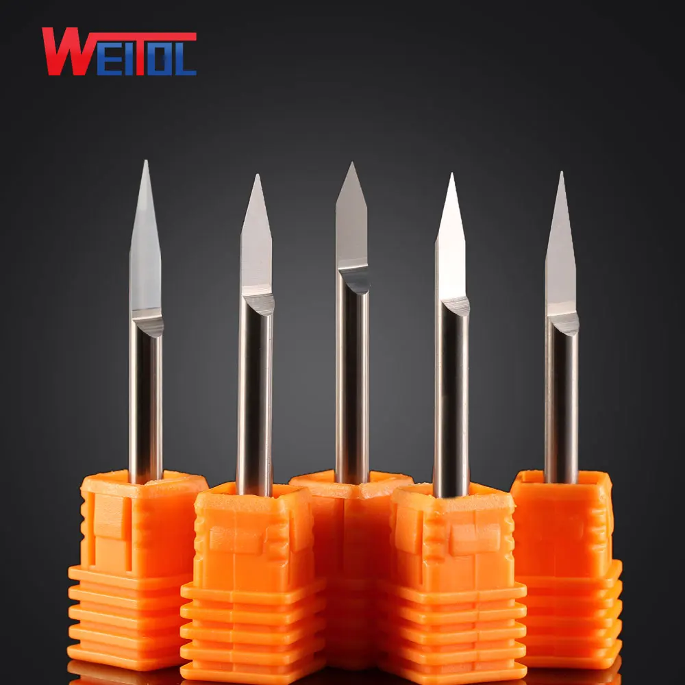 Weitol Metal engraving tool 5A 1 pcs/Lot 4mm V Shape Flat Carbide PCB