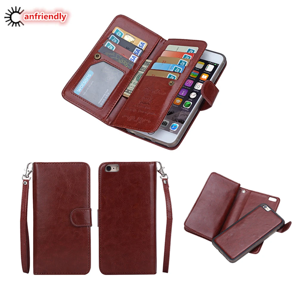 

For iphone 6 6S 6 S Plus Case Luxury Wallet Leather Flip Cover For iphone6 2 in 1 Phone Capa Coque With Cards Slots Holder Stand