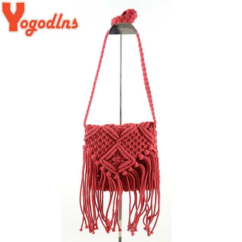 Yogodlns 2021 модная пляжная богемная сумка через плечо с кисточками bolsa feminina женская