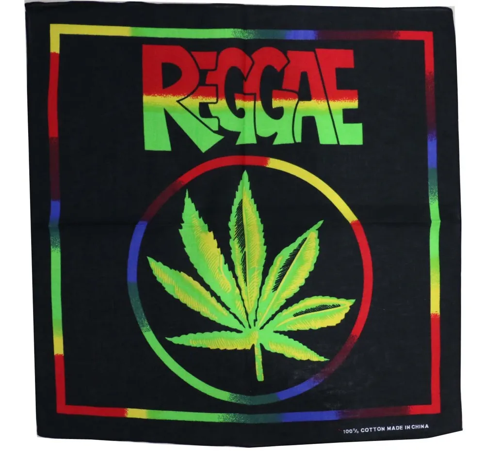 FOXMOTHER Hip Hop Punk Cotton Reggae Jamaica Green Weed Leaf Bandana Headwear For Mens - Цвет: D
