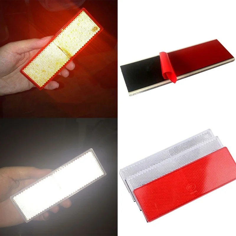 

2Pcs Car Auto Exterior Plastic Reflector Decal Stick-On Reflective Sticker Car Styling
