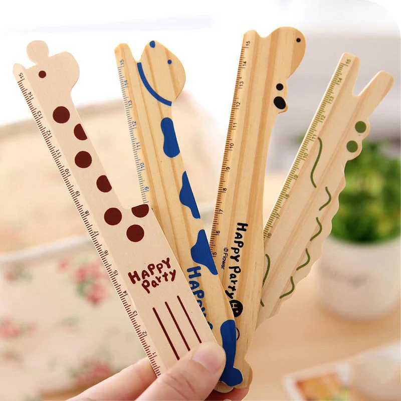 

Cute Kawaii Cartoon Animal Giraffe Dog Wooden Ruler For School Supplies Painting Drawing Korean Stationery Student Papelaria