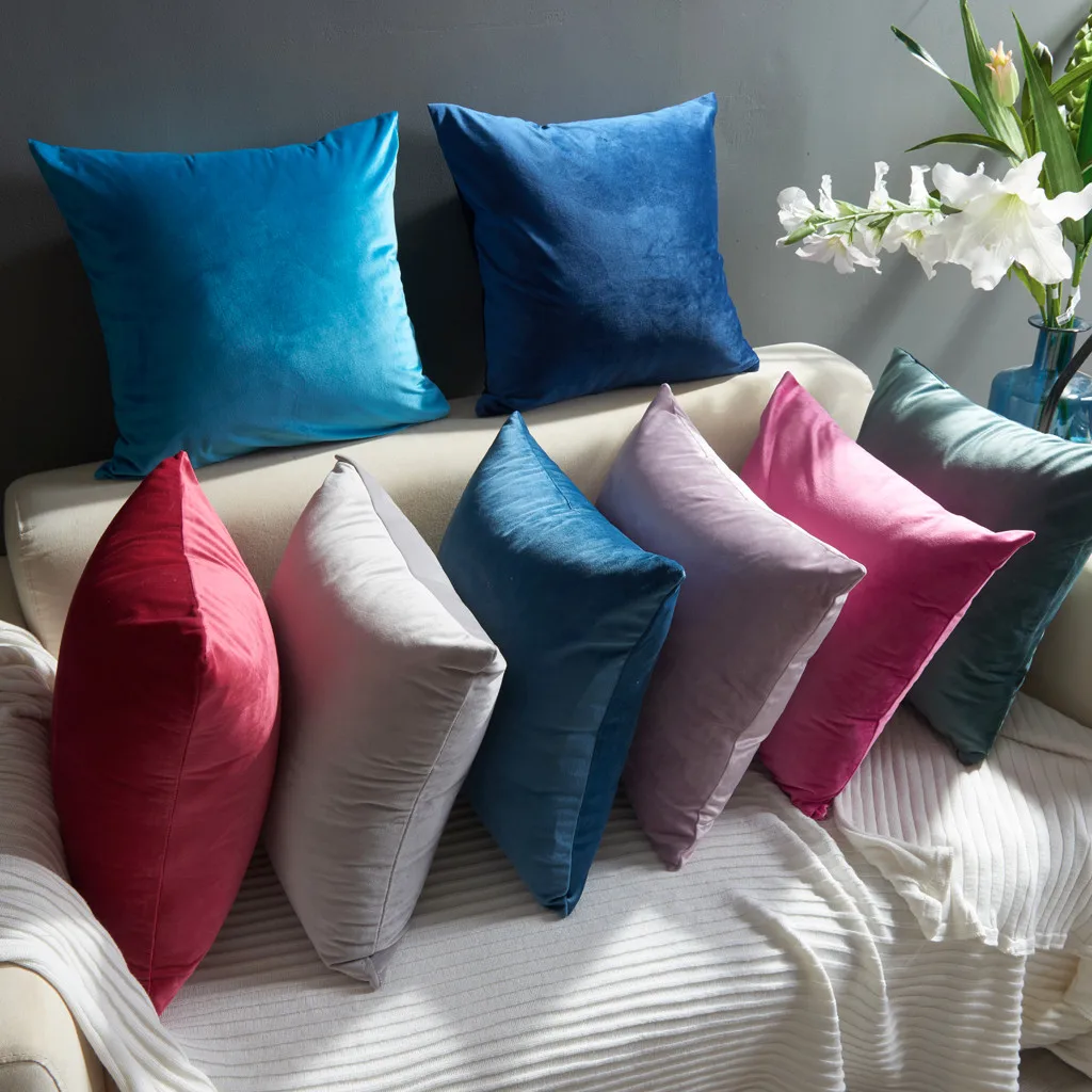 

1pc Velvet Pillow Sofa Waist Throw Cushion Cover New Home Decor Cushion Cover Case home decoration accessories Pillow Cover L4