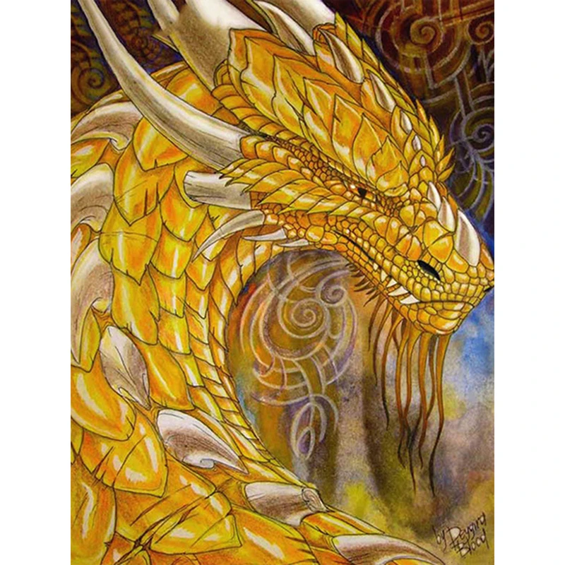 

LZAIQIZG Diamond Painting Cross Stitch Dragon Diamond Embroidery Full Display Animal Mosaic Full Square/round Rhinestone Picture
