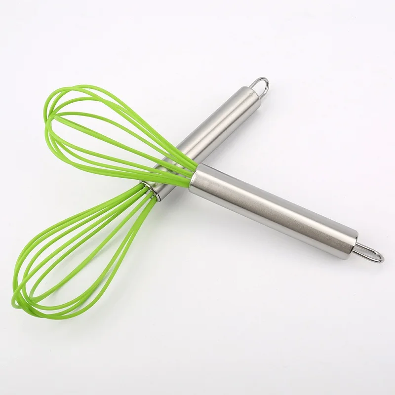 9 Inch Whisk Mixer Egg Beater Silicone Egg Beaters Kitchen Tools Hand Egg Mixer Cooking Foamer Food Grade Silicone Soap Blender