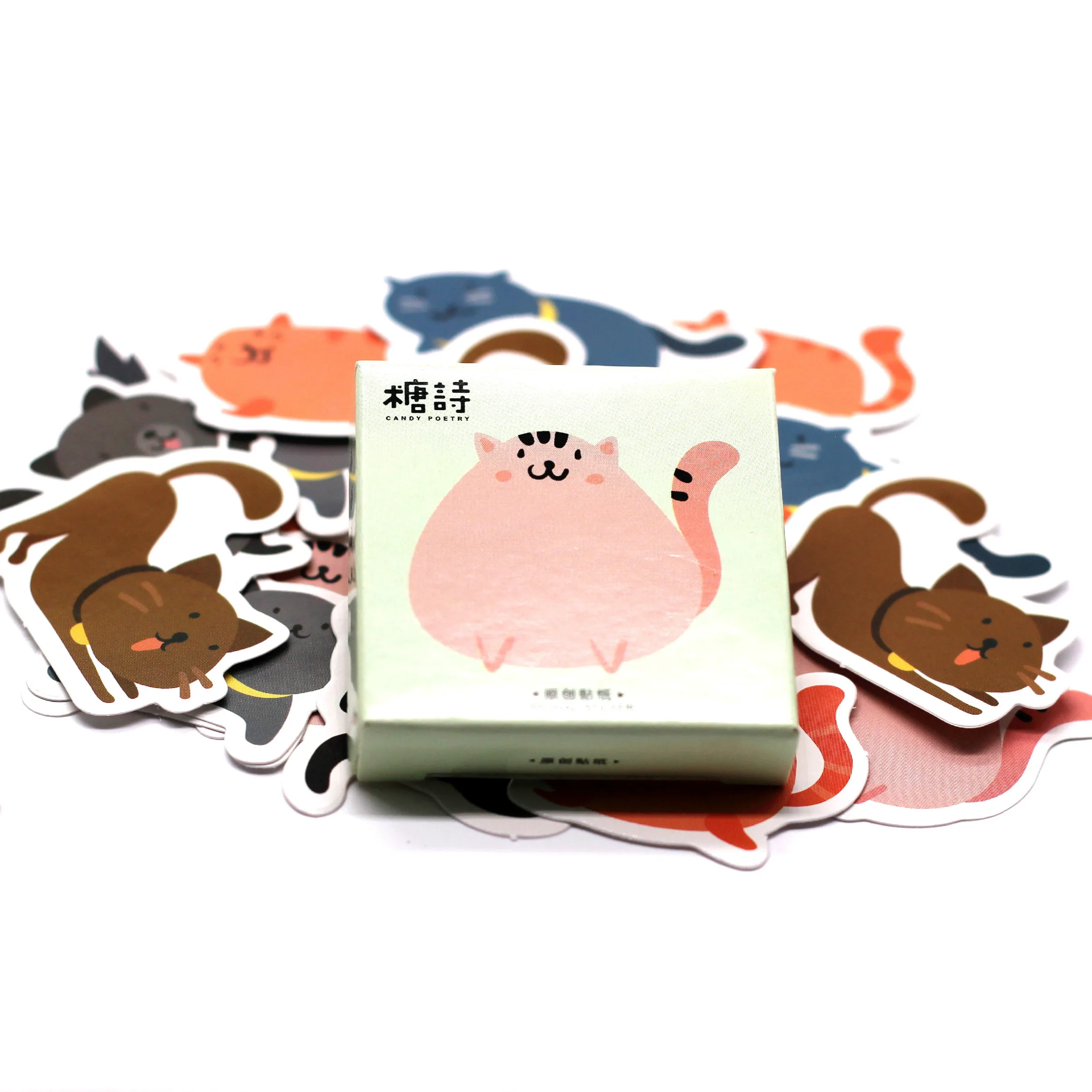 

40Pcs Coffee Colored Cat Toy Stickers for Laptop Car Styling Phone Luggage Bike Motorcycle Mixed Cartoon Pvc Waterproof Sticker