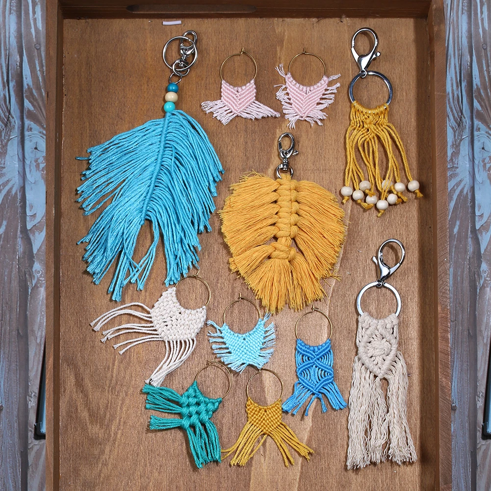 

Artilady Handmade Boho Earrings Macrame Hoop Earrings for Women Tassel Earring Jewelry Gift Drop Shipping