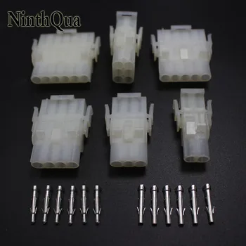 

6set 63080 2P 3P 4P 5P 1x6P 2x3P Electrical Wire Connector Plug 6.3mm Male Female kit ( Housing + Terminal ) for car