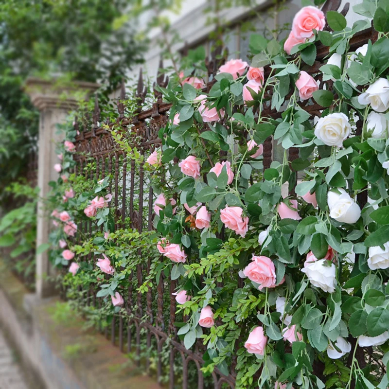 10PCS/LOT Artificial Rose Vine Rose Wedding Decoration Silk Flower