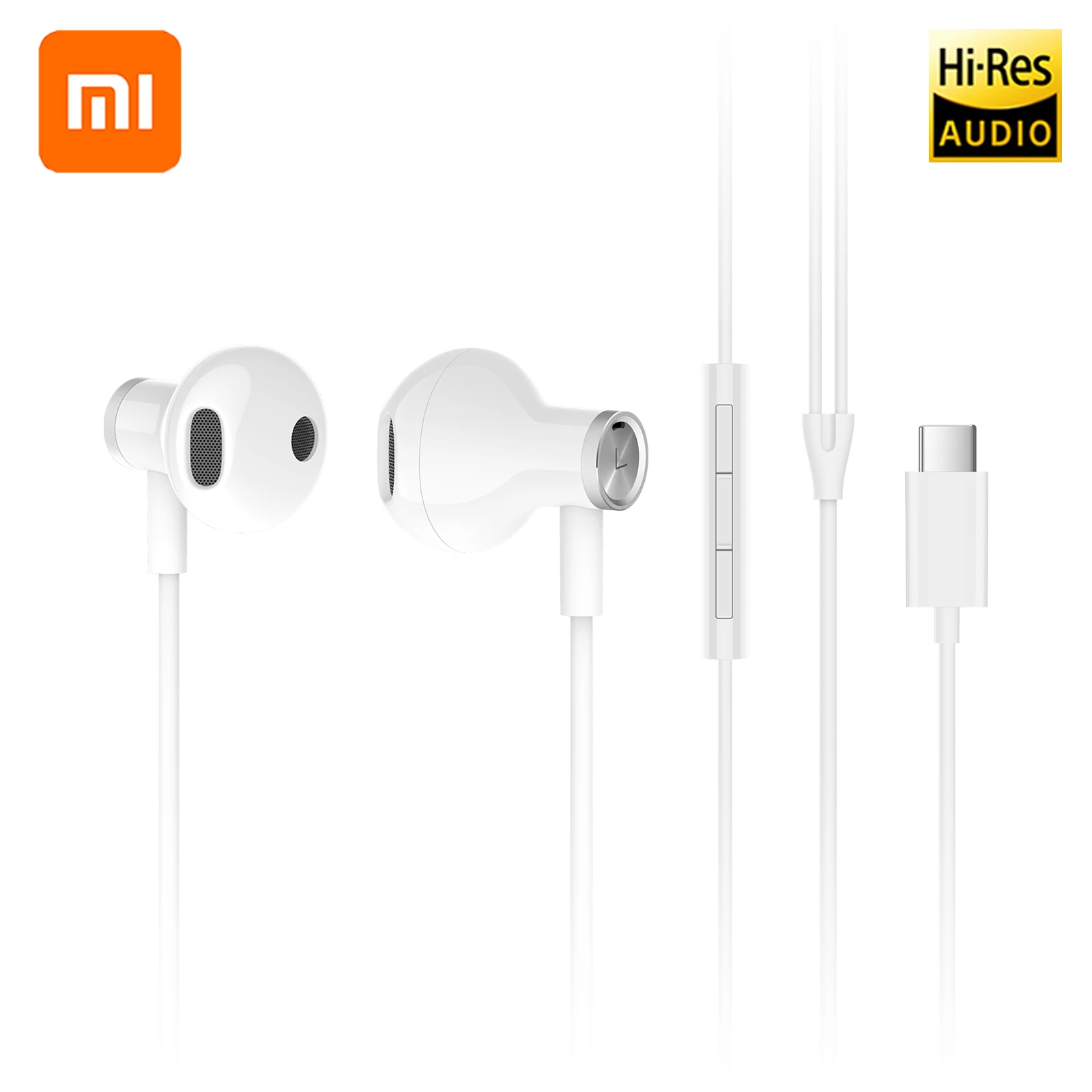 XIAOMI Hybrid Hi Res аудио DC Seo Тип C наушники с проводным управлением HD микрофоном двойной