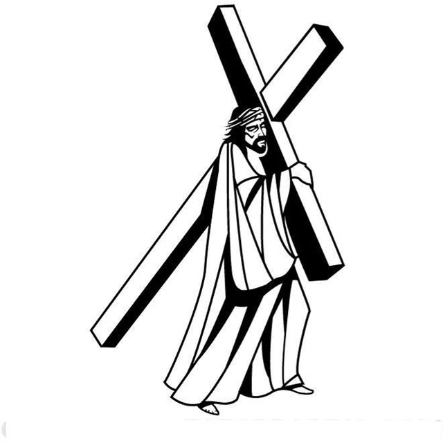 Cm Lucu Yesus Kristus Membawa Cross Vinyl Decal Car Sticker Hitam Cm Lucu Yesus Kristus Membawa Cross Vinyl Decal Car Sticker Hitam