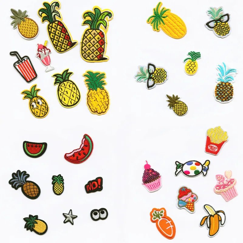 

Natural Plant Fruit Fashion Patchwork Patch Embroidered Patches For Clothing Iron-On For Close Shoes Bags Badges Embroidery