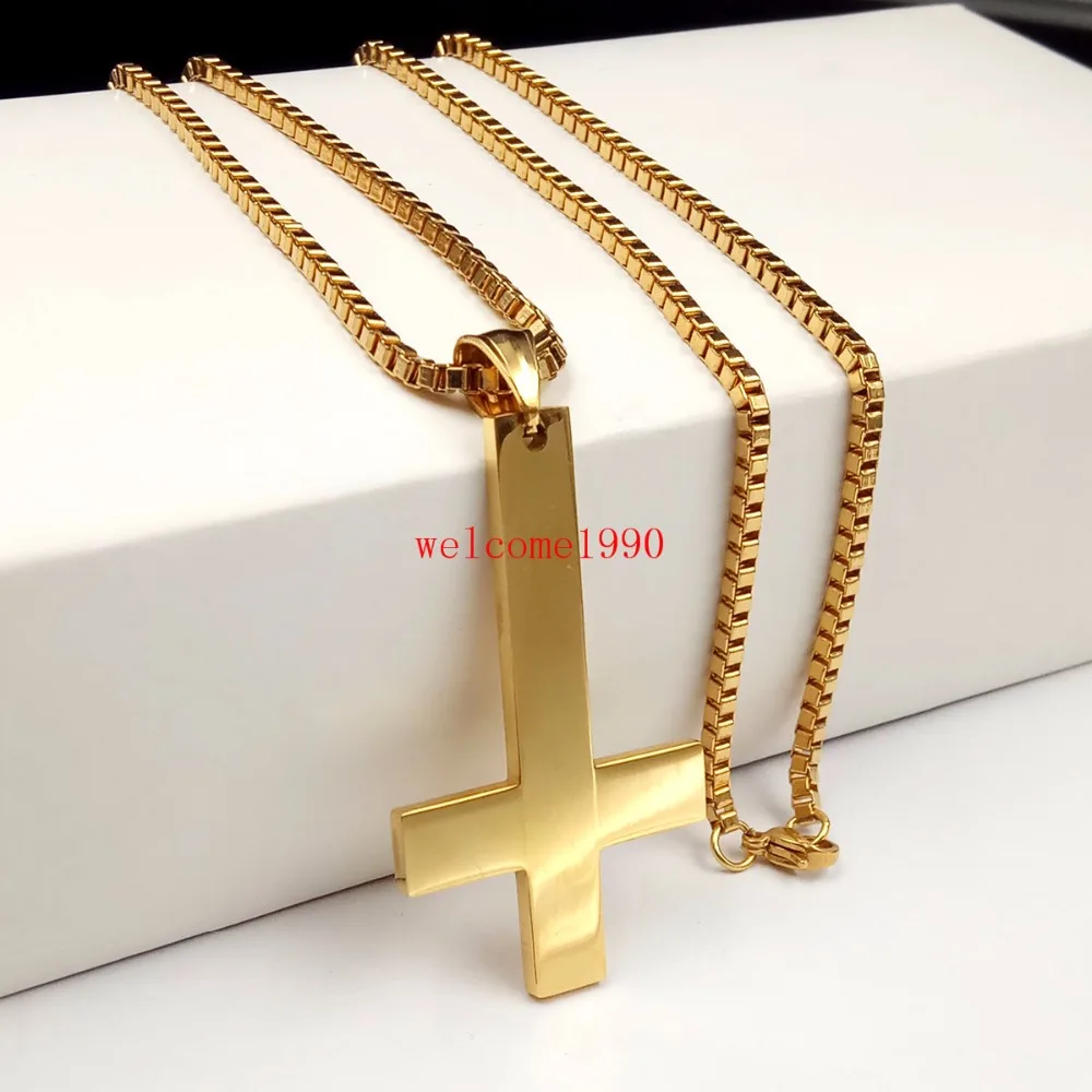 GNAYY on sale Gold St Peter's Inverted Cross Pendant Necklace for Men