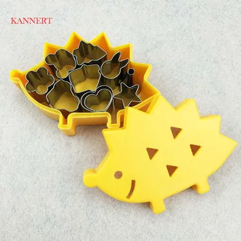 

KANNERT 10pcs/set Fruit Cutter Mould Hedgehog Box Design Mini Stainless Steel Mould Cookie Biscuit Ham Cookie Tools