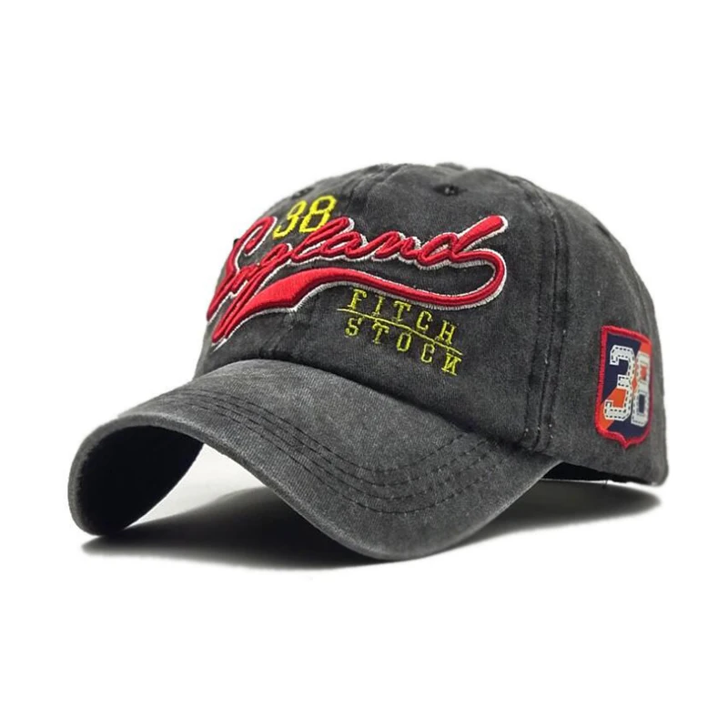 

Spring And Summer New Embroidery Letters 38 Baseball Cap Men's Fashion Old Broken Baseball Cap Washed Cotton Hat Visor Cap