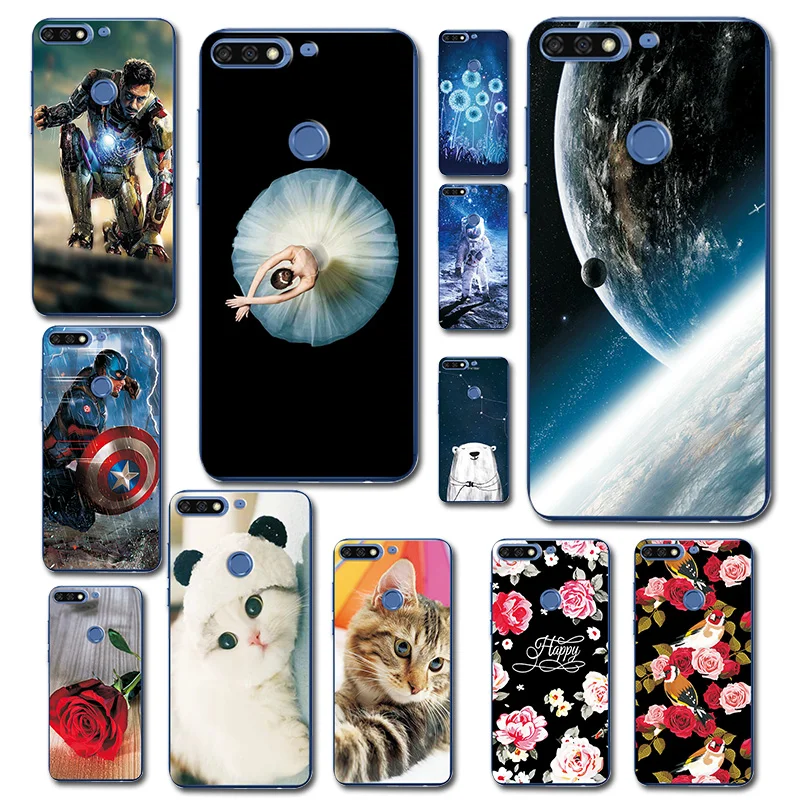 

Brilliant Phone Case For Huawei Honor 7A Pro 5.7'' Astronaut Cartoon Rabbit Soft Phone Capa For Honor 7A Pro Phantasy Phone Bags