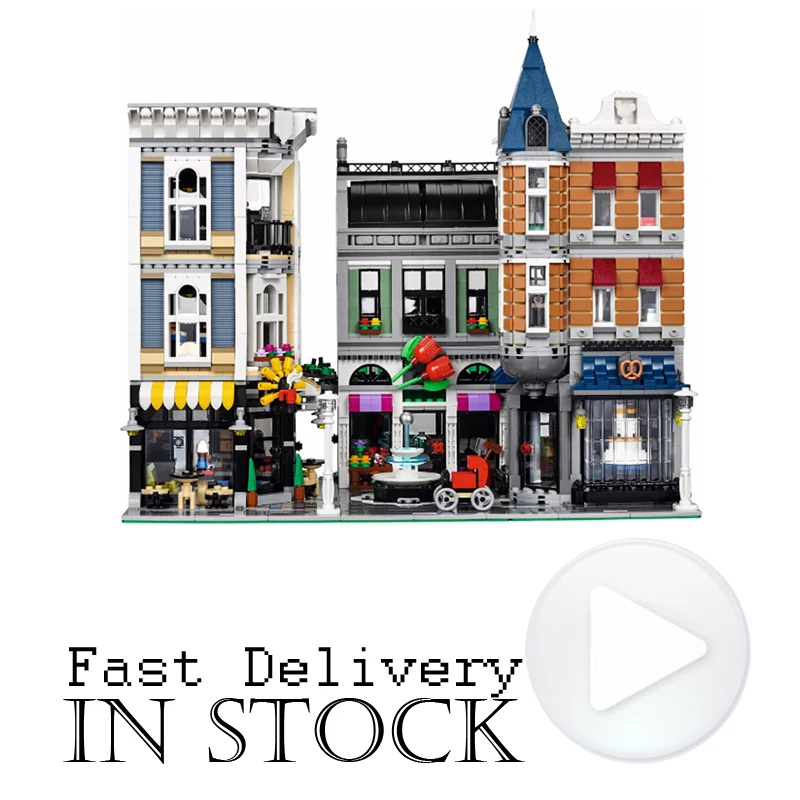 

LELE 30019 Assembly Square Street View Creator Building Blocks Bricks Enlighten Toys oyuncak Compatible with legoINGly 10255