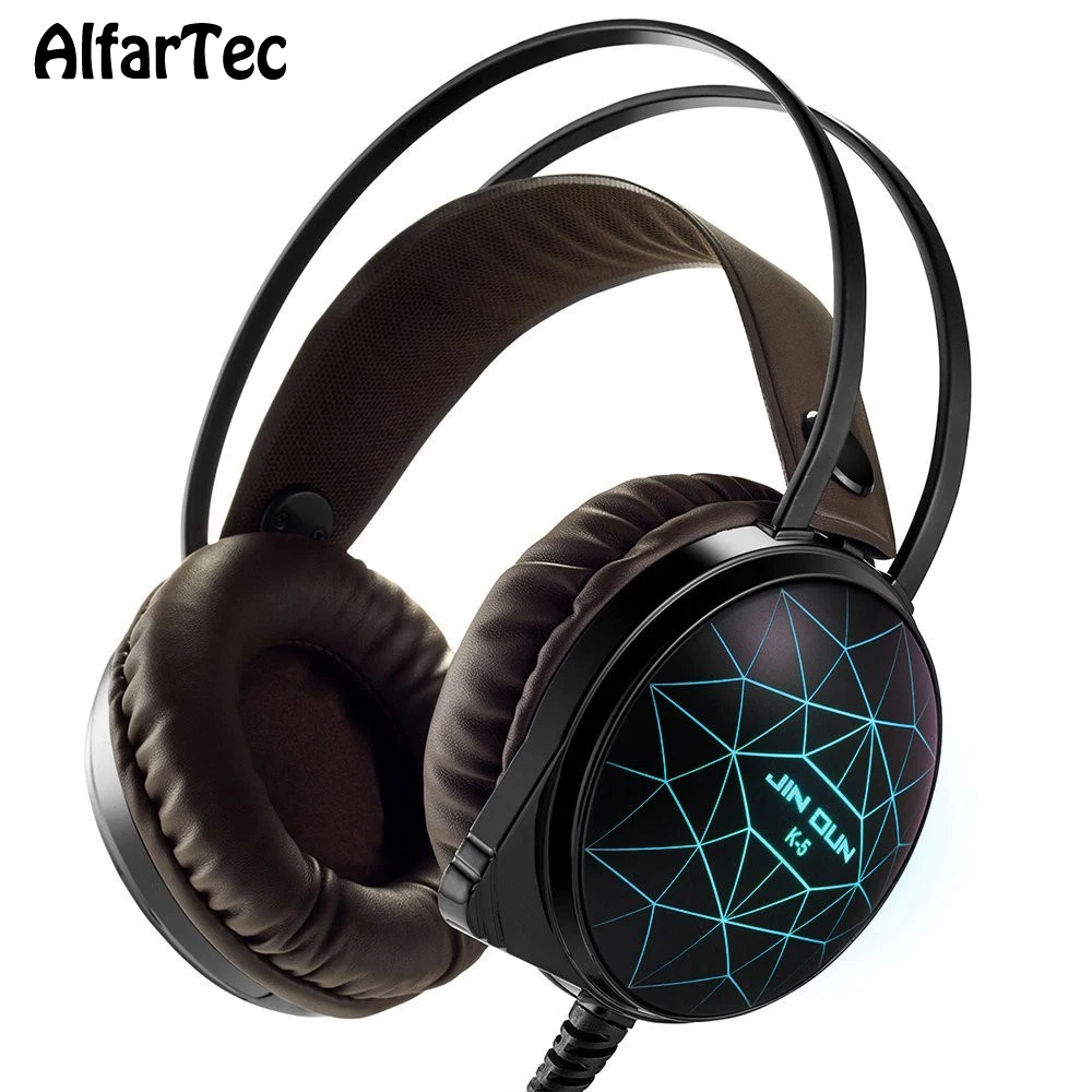 Colorful RGB LED Light Over ear Headphone With 3.5mm Connector USB