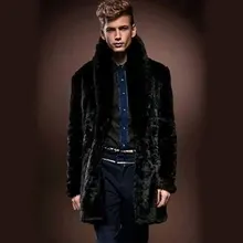 Стиль зимы, Мужская норковая шуба из искусственного меха, толстые Шубы, длинная секция и британский стиль/