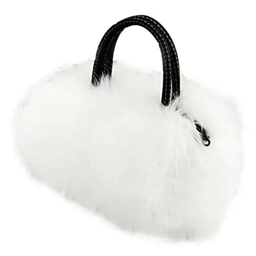 white fur purse