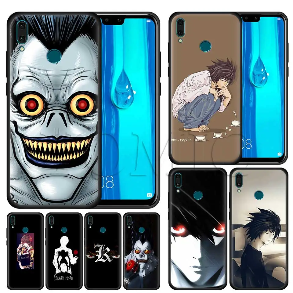 

Death Note Comic Anime Cartoon Animation Black Case for Huawei Honor Y9 Y7 Y6 Y5 2019 Honor 20 Pro 10 20 Lite 8X V20 Silicone Ca