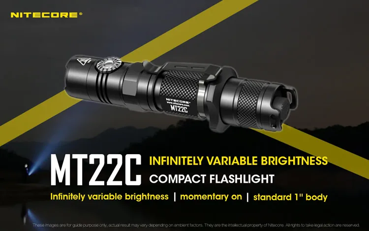 NITECORE MT22C+ 18650 перезаряжаемый аккумулятор поворотный переключатель 1000 LMs фонарик поисково-спасательный портативный литой фонарь