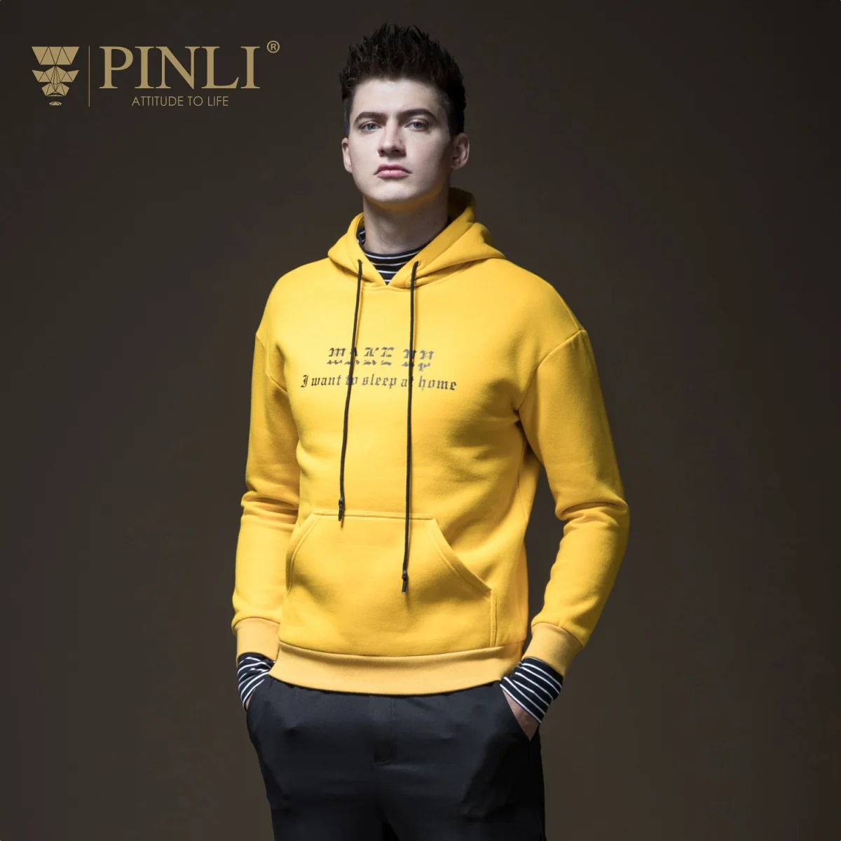 

Linkin Park Real Limited Pinli Product Made Spring 2019 Men's Hair Thickening Hooded False Two Printing Who Dress B183409517