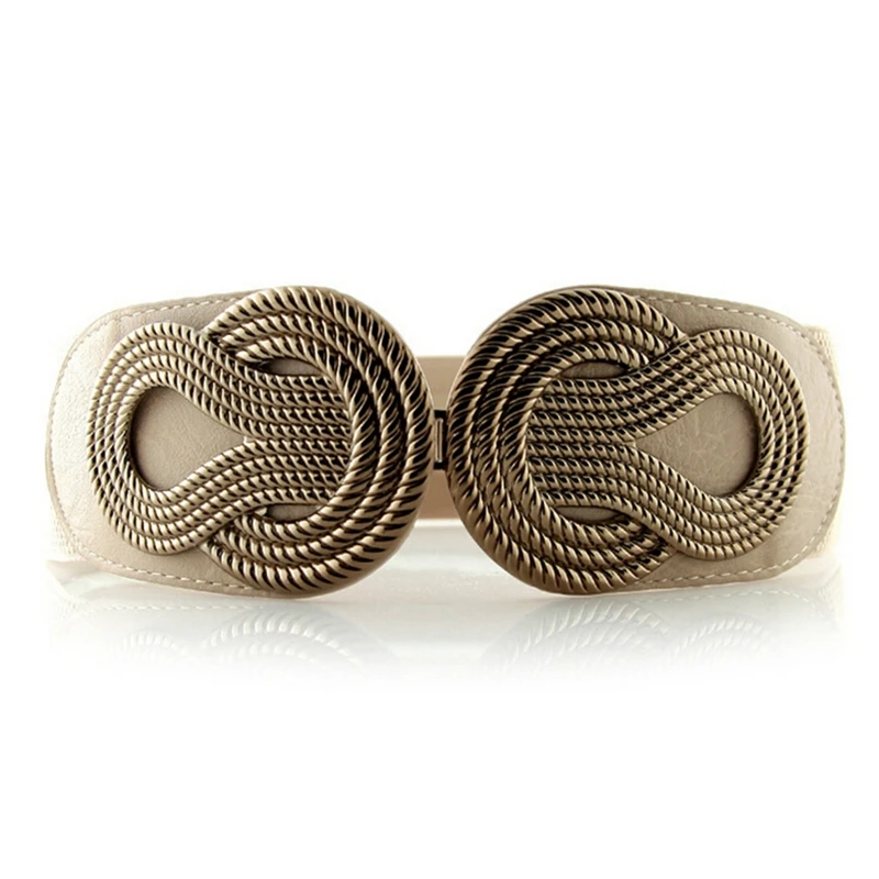 

Vintage Wide Elastic Waist Belt for Women Metal Buckle Stretch Waistband Female Cummerbunds Corset Belts Strap Cinch 4 Colors