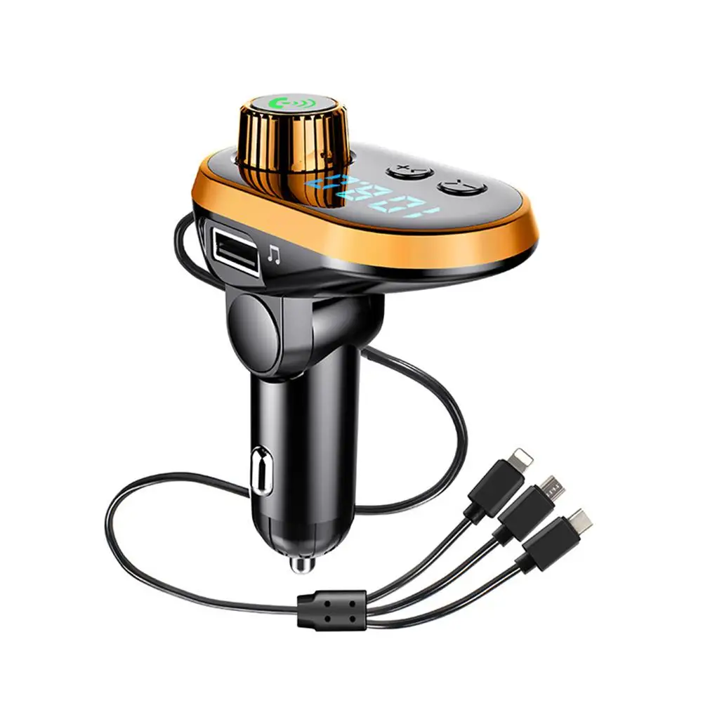 

Waterproof Car MP3 Player HD Blue Screen Bluetooth FM Transmitter V5.0 TF Card 5V/3.1A Audio Car Modulator