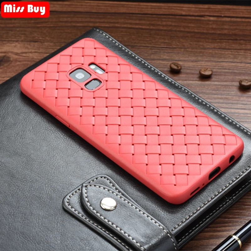 

Luxury Case For Samsung Galaxy S9 S8 Plus Note 8 A5 A7 A6 A8 Plus J4 J6 Note 9 Coque Weave Leather Skin Soft Silicon Back Cover