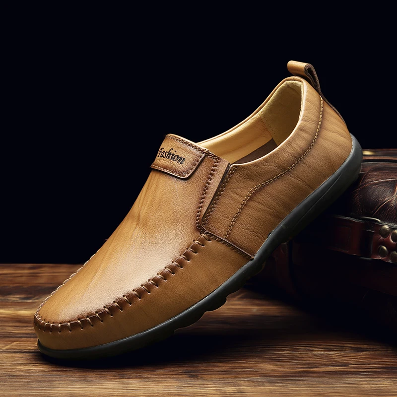 

Mazefeng Fashion Spring Autumn Men Leather Casual Shoes Men Low Help Shoes Antiskid Slip-on Male Small Leather Shoes Breathable