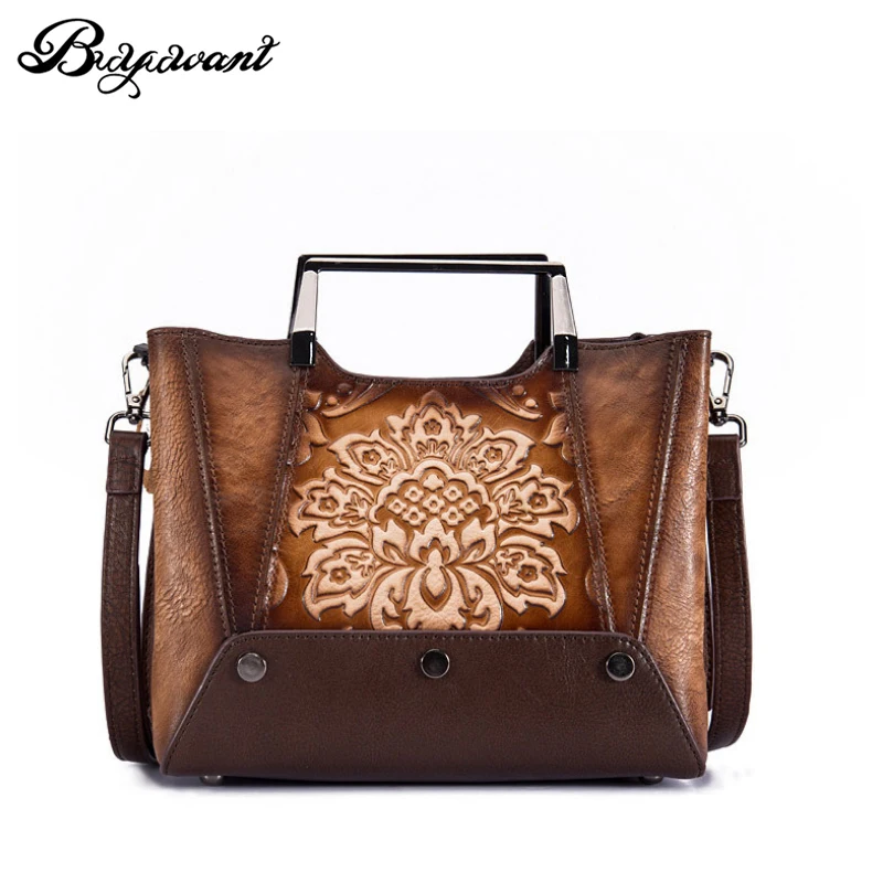 

Buyuwant Genuine Leather Handbag retro female bag Messenger craft Embossed Shoulder Bag women Cross Body bags GN-SB-sgyhst