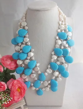 

African Natural stone Jewelry Nigerian African Wedding Beads Jewelry Natural stone Beads Necklace Free Shipping