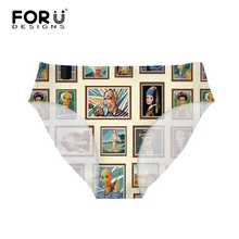 FORUDESIGNS/Нижняя бразильская Женская плавки 3D фотопечатная картина Бикини плавки Танкини Купальники женские s Шорты для плавания