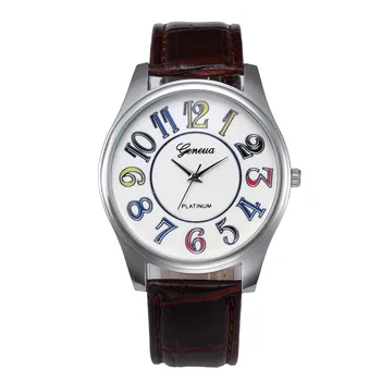 

New Men Colorful Number Dial Quartz Wrist Watch horloges mannen relojes para hombre heren horloge reloj hombre relojes hombre