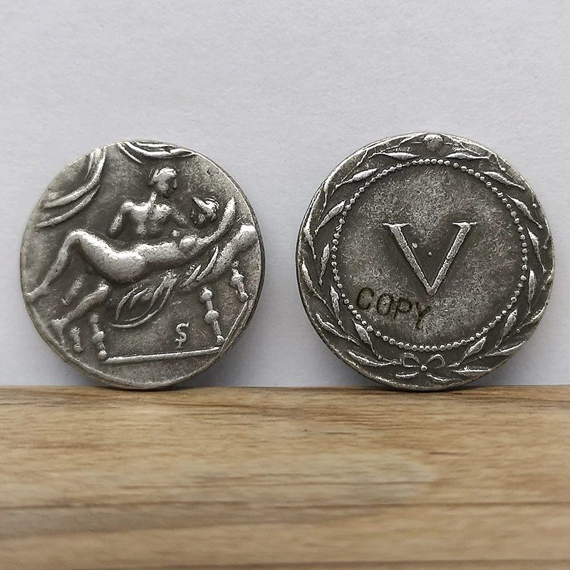 16 видов стилей греческий секс монеты предметы коллекционирования имитация монеты Реплика день рождения римские древние подарки значок - Цвет: V